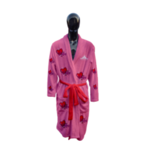 Heart Warmer Mongolian Fleece Unisex Dressing Gown Single-SidedPrint (Medium)